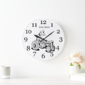 Hunde Kuh auf einem Traktor Große Wanduhr (Zuhause)