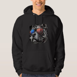 Hunde Kunst mit amerikanischer Flagge Sonnenbrille Hoodie