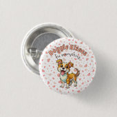 Hunde Küsschen Knopf Button (Vorne & Hinten)