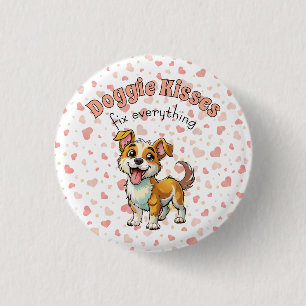 Hunde Küsschen Knopf Button