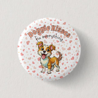 Hunde Küsschen Knopf Button