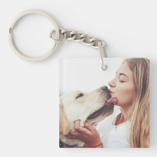 Hunde Küsse Foto  Schlüsselanhänger (Vorderseite)
