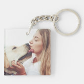 Hunde Küsse Foto  Schlüsselanhänger (Rückseite)