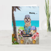 Hunde/Labrador in hawaiianischen Shirts am Strand Karte (Vorderseite)