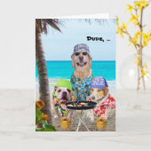 Hunde/Labrador in hawaiianischen Shirts am Strand Karte (Gelbe Blume)