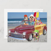 Hunde/Labradore am Strand in einem Wald Postkarte (Vorne/Hinten)