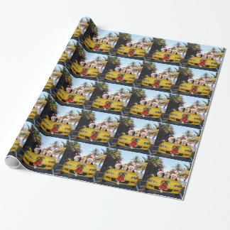 Hunde/Labradore in konvertierbaren w/Santa Hüten Geschenkpapier