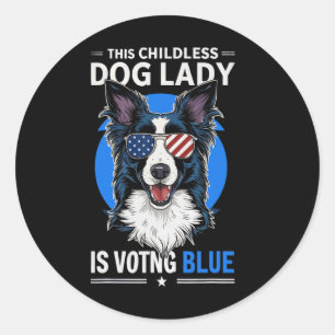 Hunde Lady Election 2024 Demokrat Liberale Feminis Runder Aufkleber