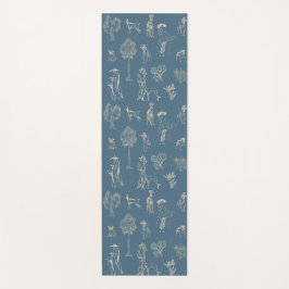 Hunde Lady Toile de Jouy Dark Türkise Yogamatte