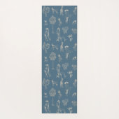 Hunde Lady Toile de Jouy Dark Türkise Yogamatte (Rückseite)