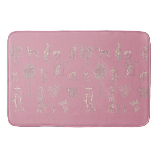 Hunde Lady Toile de Jouy Pink Color Badematte