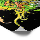 Hunde Lady Zeichne Psychedelisches Monster Poster (Ecke)