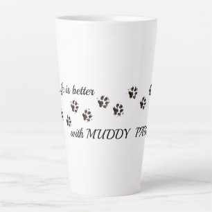 Hunde-Latte-Kaffeetasse, Pfotenabdruck Lustige Tas Milchtasse