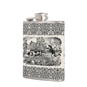 Hunde laufen antike Haustierkunst viktorianische A Flachmann (Links)