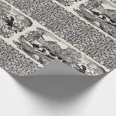 Hunde laufen antike Haustierkunst viktorianische A Geschenkpapier (Ecke)