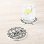 Hunde laufen antike Haustierkunst viktorianische A Getränkeuntersetzer (Seite)