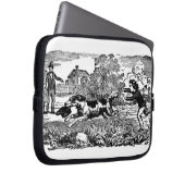 Hunde laufen antike Haustierkunst viktorianische A Laptopschutzhülle (Vorne Rechts)