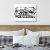Hunde laufen antike Haustierkunst viktorianische A Leinwanddruck (Insitu (Schlafzimmer))