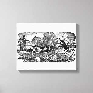 Hunde laufen antike Haustierkunst viktorianische A Leinwanddruck