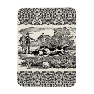 Hunde laufen antike Haustierkunst viktorianische A Magnet