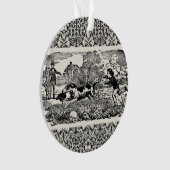 Hunde laufen antike Haustierkunst viktorianische A Ornament (Vorderseite)