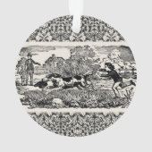 Hunde laufen antike Haustierkunst viktorianische A Ornament (Rückseite)