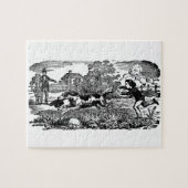 Hunde laufen antike Haustierkunst viktorianische A Puzzle (Horizontal)