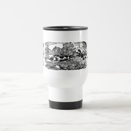 Hunde laufen antike Haustierkunst viktorianische A Reisebecher (Mittel)