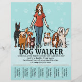 Hunde laufen. Hunde Walker. Tearsheet Flyer (Vorne)