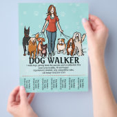 Hunde laufen. Hunde Walker. Tearsheet Flyer (Hand)