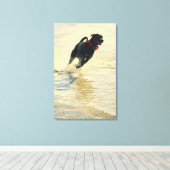 Hunde laufen im Wasser Leinwanddruck (Insitu (Holzboden))
