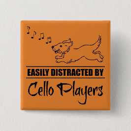 Hunde laufen leicht von Cello-Spielern abgelenkt Button