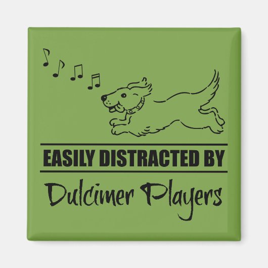 Hunde laufen leicht von Dulcimer-Spielern abgelenk Magnet (Vorne)