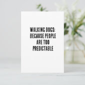 Hunde laufen: Weil die Menschen zu vorhersehbar si Dankeskarte (Stehend Vorderseite)