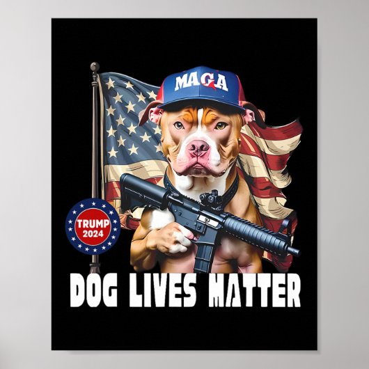 Hunde leben Problem Funny 2024 Hunde stimmen Trump Poster (Vorne)