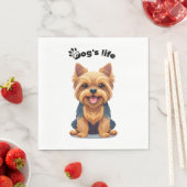 Hunde Lebensfreude Yorkshire Terrier Illustration Serviette (Beispiel)