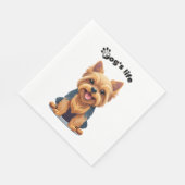 Hunde Lebensfreude Yorkshire Terrier Illustration Serviette (Ecke)