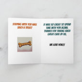 Hunde Leckerei Danke, dass Sie uns Bleibe Gelassen Karte (Innenseite)