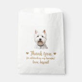 Hunde Leckerei Gastgeschenk Hochzeit Beutel Geschenktütchen (Vorderseite)