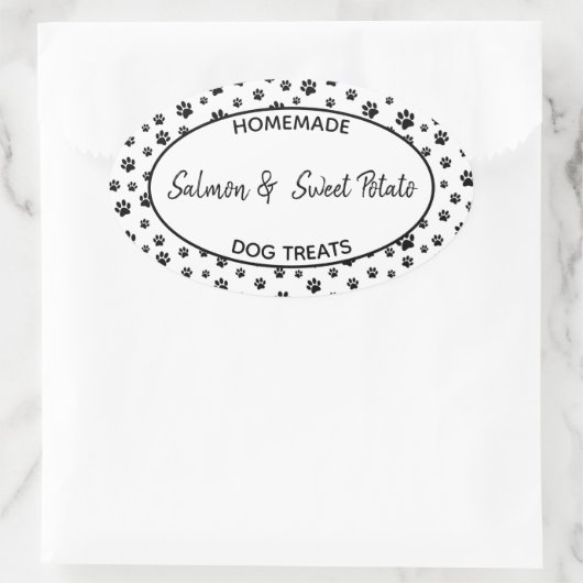 Hunde-Leckerei Ovaler Aufkleber (Tasche)