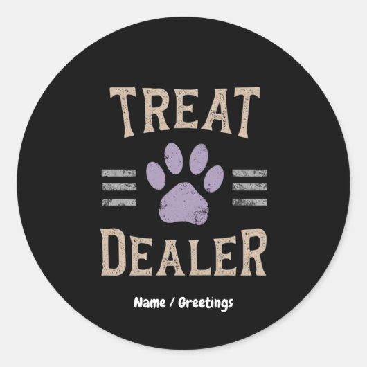 Hunde Leckereien Händler Funny Spaß Design Perfekt Runder Aufkleber (Vorderseite)