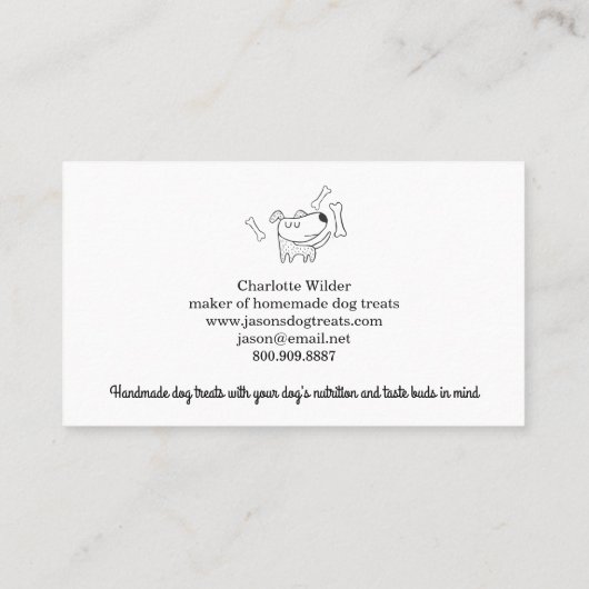 Hunde Leckereien Maker Business Card Visitenkarte (Rückseite)