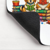 Hunde lesen Bücher Cozy Library Szene Mousepad (Ecke)