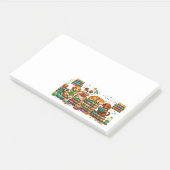 Hunde lesen Bücher Cozy Library Szene Post-it Klebezettel (angewinkelt)