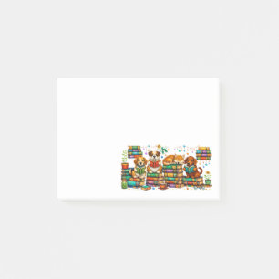 Hunde lesen Bücher Gemütliche Bibliotheksszene Post-it Klebezettel