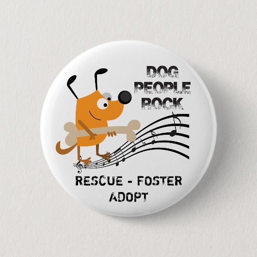 Hunde-Leute Rocken Knopf Button (Vorderseite)