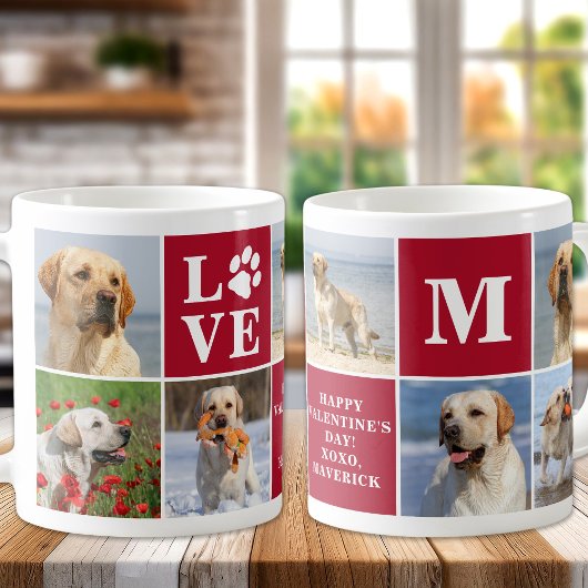 Hunde LIEBE Foto Collage Custom 7 Valentinstag Kaffeetasse
