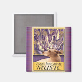 Hunde Liebe große MUSIC Magnet (Vorderseite/Rückseite)
