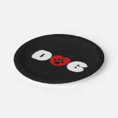 Hunde Liebe Heart Bandana Pappteller (Schrägansicht)