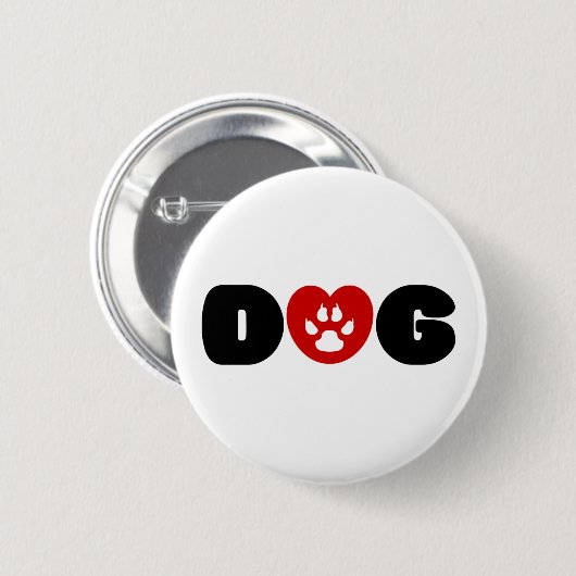 Hunde Liebe Herz Button (Vorne & Hinten)